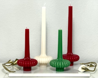 Handmade Sculptural Soy Candle, Modern Minimalist Home Decor Pillar Candle