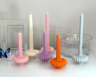 Handmade Sculptural Soy Candle, Modern Minimalist Home Decor Pillar Candle