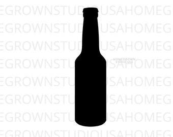 Beer Bottle Svg, Beer Svg,  Beer Bottle Silhouette, Commercial Use Digital Download, Svg, Png, Eps, Dxf, Jpg Files, Cricut Silhouette