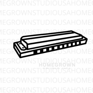 Harmonica Svg, Harmonica Cut File, Music Clipart, Utilisation commerciale, Svg, Dxf, Eps Png Jpg, Téléchargement instantané pour Cricut ou Silhouette
