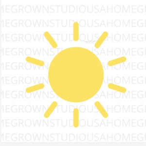 Żółte słońce SVG, słońce SVG, lato SVG, słońce SVG, sylwetka, SVG, Dxf, Eps Png Jpg, natychmiastowe pobieranie dla Cricut Glowforge, sylwetka