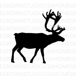 Rentier Silhouette Svg, Caribou Svg, Tier Clipart, Caribou Shirt, Digital, Sofort Digital Download, Svg, Dxf, Eps, Png, Jpg für Cricut