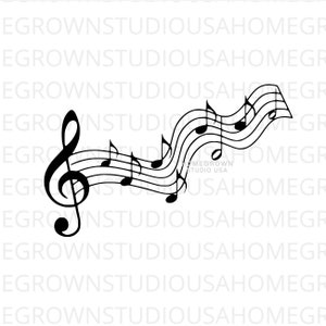 Notas musicales Svg Música Svg Música Clipart Clave de sol Clipart Cricut Cut File Silueta Profesor Clipart Descargar Svg Dxf Eps Png Jpg Files