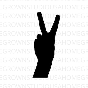 Signo de la mano de la paz svg, Archivo de corte del símbolo de la paz, Signo de la paz Svg, Silueta, Uso comercial, Svg, Dxf, Eps Png Jpg, Descarga instantánea para Cricut