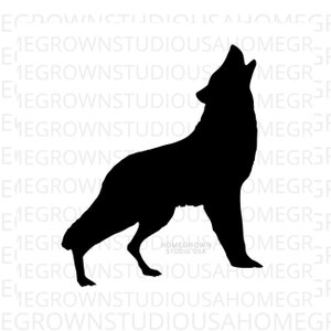 オオカミのシルエット SVG、動物 SVG、オオカミのクリップアートのシルエット、SVG、DXF、Eps PNG Jpg、Cricut Glowforge の即時ダウンロード、シルエット