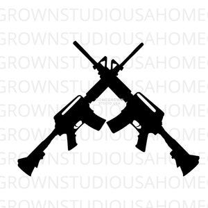 May include: A black silhouette of two rifles crossed in an X-shape. The image is set against a white background with the text "HOMEGROWN STUDIO USA" and "EGROWNSTUDIOUSAHOMEG" repeated.