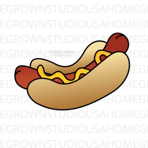Hot Dog Svg, Barbeque Food Svg, Summer Food Sausage Clipart, Stickers Svg, Dxf, Eps Png Jpg, Instant Download for Cricut, Silhouette