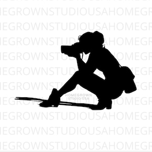 Photographer Svg, Woman Photographer Svg Camera Clipart Commercial Use, Svg, Dxf, Eps Png Jpg, Instant Download for Cricut, Silhouette