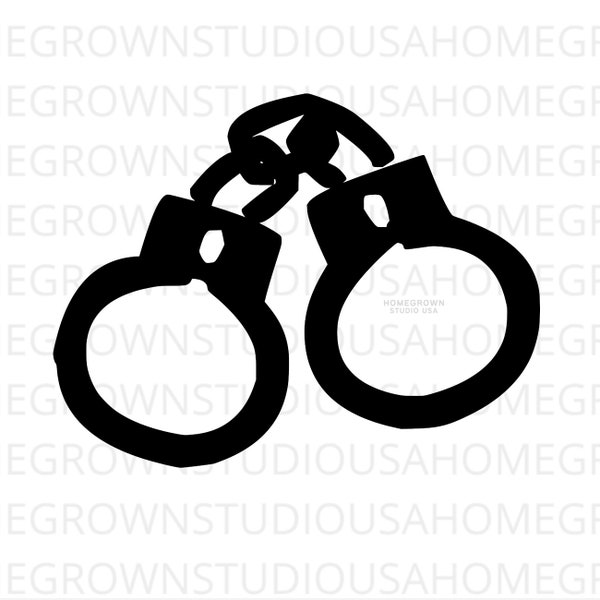 Handcuff Svg, Police Handcuff Svg, Police Prison Clipart,  Svg, Dxf, Eps Png Jpg, Instant Download, Cricut Silhouette, Glowforge