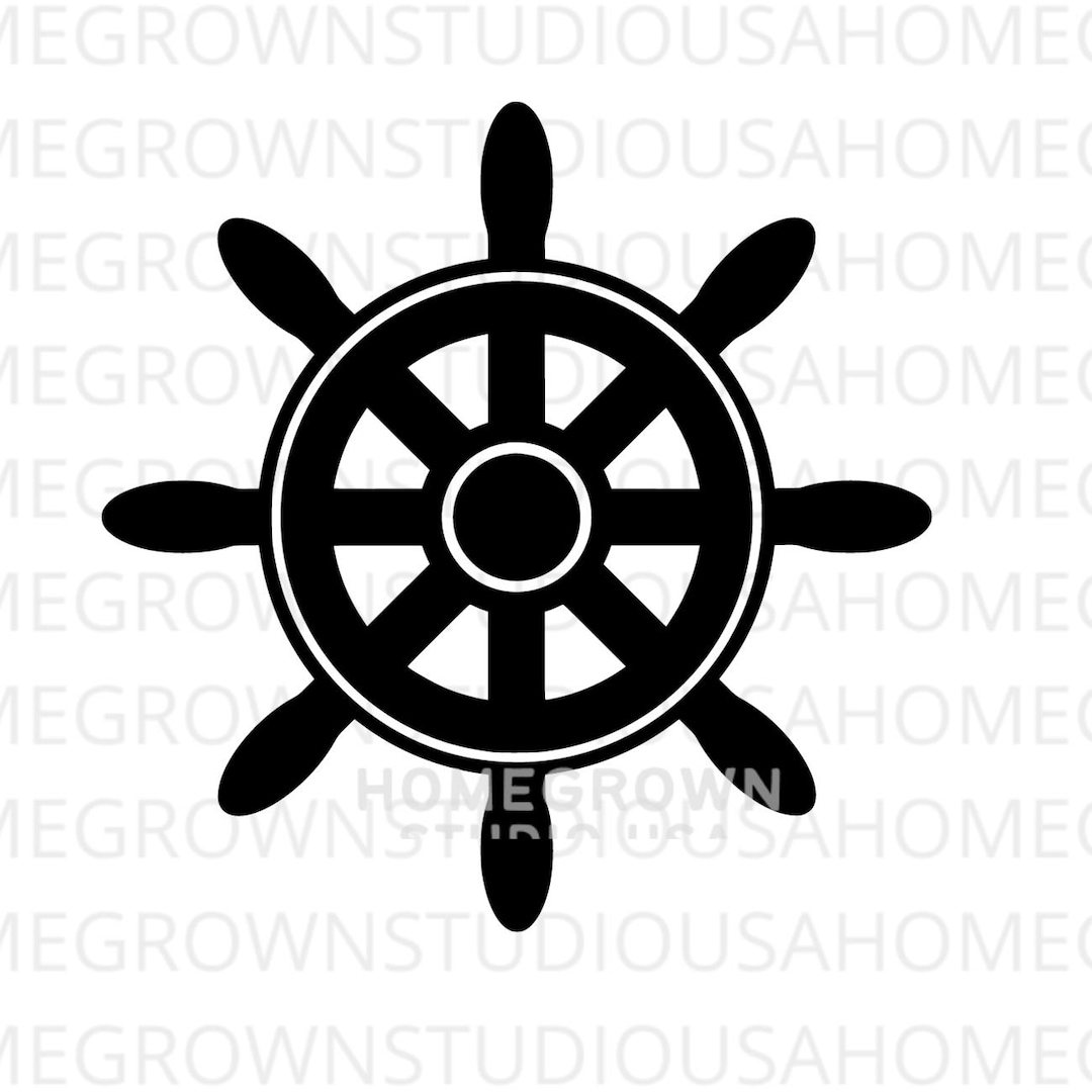 Ship Wheel SVG File, Anchor Svg, Nautical Boat Wheel, Boat Steering ...