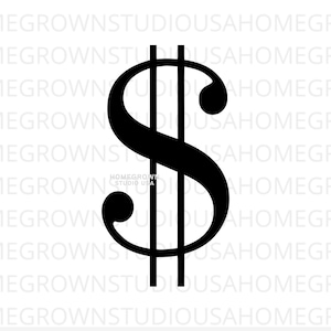 Dollar Sign Svg, Dollar Symbol Money Svg, American Money Currency Clipart, Cricut Silhouette Digital Download, Svg Png Jpg Dxf EPS