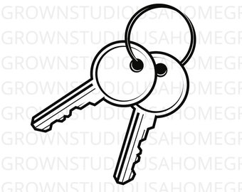 House Keys Svg, Lock Key Silhouette Icon Clipart Vector Clipart,  Svg, Dxf, Eps Png Jpg, Instant Download for Cricut Glowforge, Silhouette