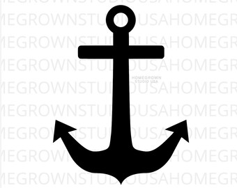 May include: A solid black anchor graphic with a ring at the top and two flukes. The anchor is a nautical symbol, often used in maritime-themed designs. The text "HOMEGROWN STUDIO USA" is visible.
