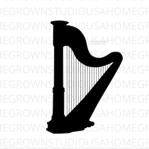 Harp Svg, Music Svg, Musical Instruments, Harp Clipart,  Svg, Dxf, Eps Png Jpg, Instant Download, Cricut Silhouette, Glowforge