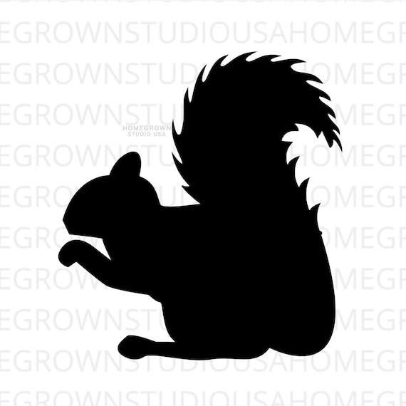 Squirrel Svg Animal Clipart Squirrel Silhouette Svg Dxf - Etsy