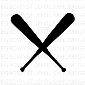 Skrzyżowane kije baseballowe Svg, Kij baseballowy Png, Sport Svg, Wykorzystanie komercyjne, Svg, Dxf, Eps Png Jpg, Natychmiastowe pobieranie dla Cricut lub Silhouette