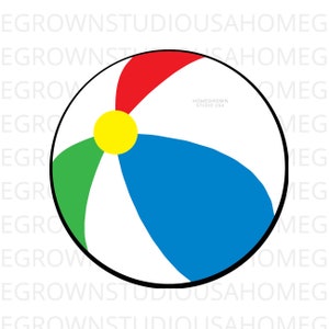 Beach Ball Svg, Summer Beach Svg, Beach Ball Clipart Vector, Svg, Dxf, Eps Png Jpg, Instant Download for Cricut Glowforge, Silhouette
