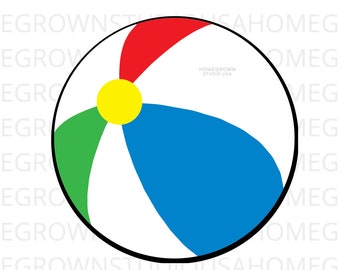 Beach Ball Svg, Summer Beach Svg, Beach Ball Clipart Vector, Svg, Dxf, Eps Png Jpg, Instant Download for Cricut Glowforge, Silhouette