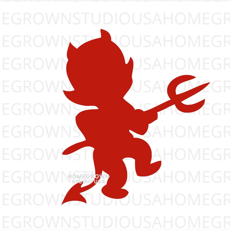 Red Devil Vector Svg, Devil Png, Halloween Devil Clipart Files, Commercial Use, Svg, Dxf, Eps Png Jpg, Instant Downloa Cricut, Silhouette image 1