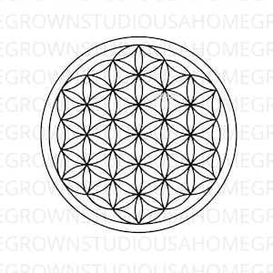 Blume des Lebens SVG, Zyklus der Schöpfung, Heilige Geometrie, Mandala Clipart, SVG, Dxf, Eps Png Jpg, Download für Cricut Glowforge, Silhouette