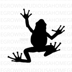 Grenouille SVG, Silhouette de grenouille grimpante, Clipart reptile de la forêt tropicale, Svg, Dxf, Eps Png Jpg, téléchargement immédiat pour Cricut Glowforge, Silhouette