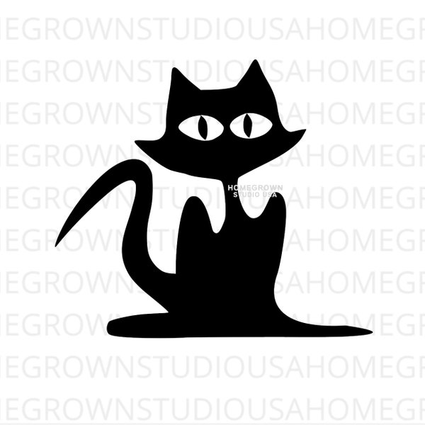 Black Cat Svg, Halloween Black Cat Png, Halloween Cat Clipart, Svg, Dxf, Eps Png Jpg, Instant Download for Cricut or Silhouette Glowforge