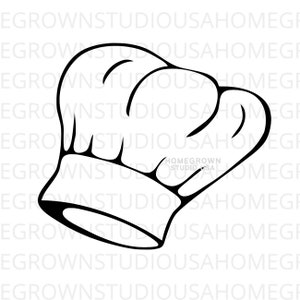 Chef Hat Vector Svg, Chef Hat Clipart, Culinary School Clipart, Baker Hat Svg, Instant Digital Download, Svg, Dxf, Eps, Png, Jpg For Cricut