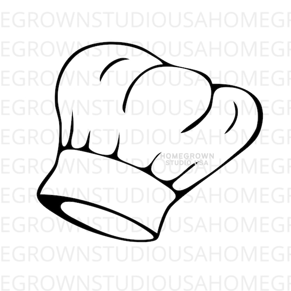 Chef Hat Vector Svg, Chef Hat Clipart, Culinary School Clipart, Baker Hat Svg, Instant Digital Download, Svg, Dxf, Eps, Png, Jpg For Cricut