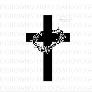 Dornenkrone, Jesus, Ostern, Ostern, Kreuz, SVG, christliche Werbung, SVG, Dxf, Eps Png Jpg, Instant Download für Cricut oder Silhouette