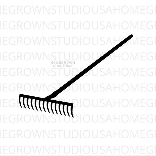 Garden Rake Svg, Landscaping Garden Tools Clipart, Svg, Dxf, Eps Png Jpg, Instant Download, Cricut Silhouette, Glowforge, Commercial Use