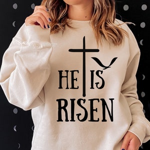 Él es Resucitado Svg, Christian Svg, Pascua Svg, Jesús, Uso Comercial, Svg, Dxf, Eps Png Jpg, Descarga Instantánea para Cricut
