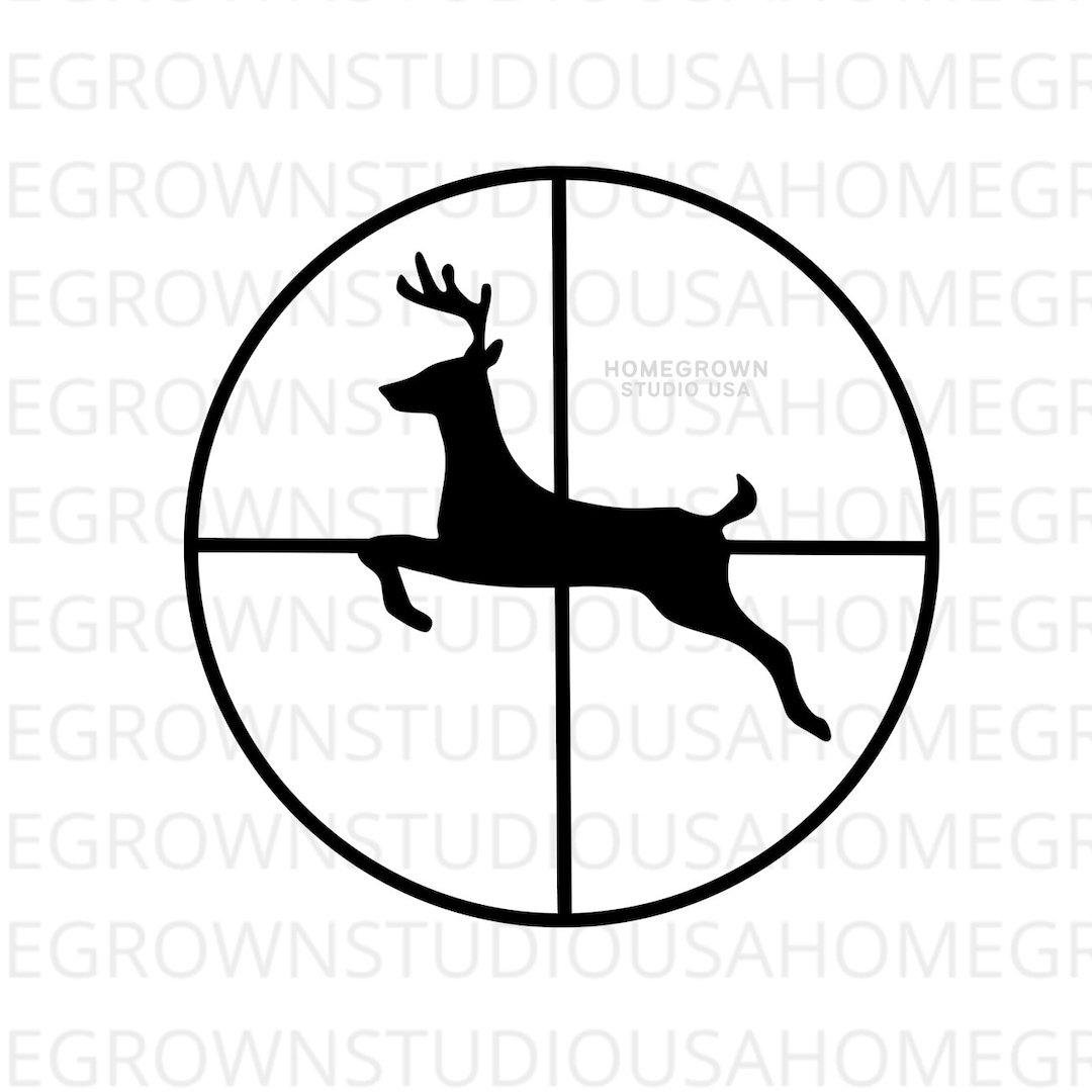 Deer Scope Svg, Rifle Crosshairs Svg, Hunting Clipart Svg, Dxf, Eps Png