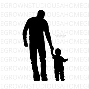 Padre Hijo Svg, Papá y Niño Pequeño, Día del Padre Svg, Dxf, Eps Png Jpg, Descarga Digital Instantánea, Cricut Silhouette, Glowforge, Uso Comercial