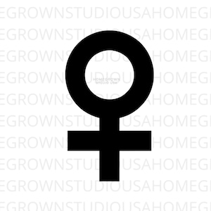 Símbolo femenino Svg Imagen prediseñada de símbolo de género femenino. Uso comercial Svg Dxf Eps Png Jpg Files Descarga instantánea para Cricut, Silhouette, Glowforge