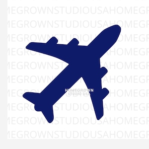 Blue Plane Svg, Airplane Svg, Plane Vector Clipart Svg, Dxf, Eps Png Jpg, Téléchargement instantané pour Cricut, Glowforge ou Silhouette