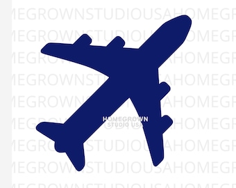 Blue Plane Svg, Airplane Svg, Plane Vector Clipart Svg, Dxf, Eps Png Jpg, Instant Download for Cricut, Glowforge or Silhouette