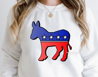 Asino democratico SVG, Democratico SVG, Clipart politica, Logo del Partito Democratico SVG, DXF, EPS PNG JPG, Download immediato per Cricut, Silhouette