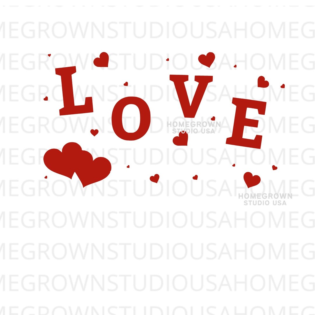 Love Hearts SVG, Valentine's Day Clipart, Red Love PNG Cut Files, Svg ...