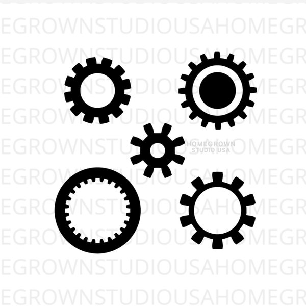 Machine Gears Svg, Gear Cogs Svg, Steampunk Cog Wheels Clipart Svg, Dxf, Eps Png Jpg, Instant Download for Cricut, Silhouette, Glowforge