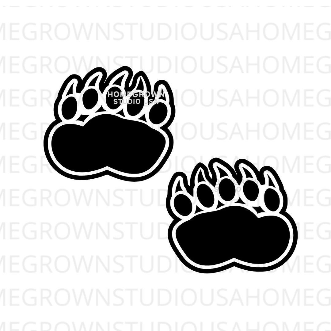 Bear Paw Prints Svg, Bear Svg, Animal Clipart, School Svg, Sticker
