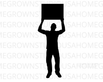 Manifestante Svg Marcha de protesta Svg Manifestante con cartel Marcha de protesta Silueta Solidaridad Clipart Svg Dxf Eps Png Jpg Descargar para Cricut