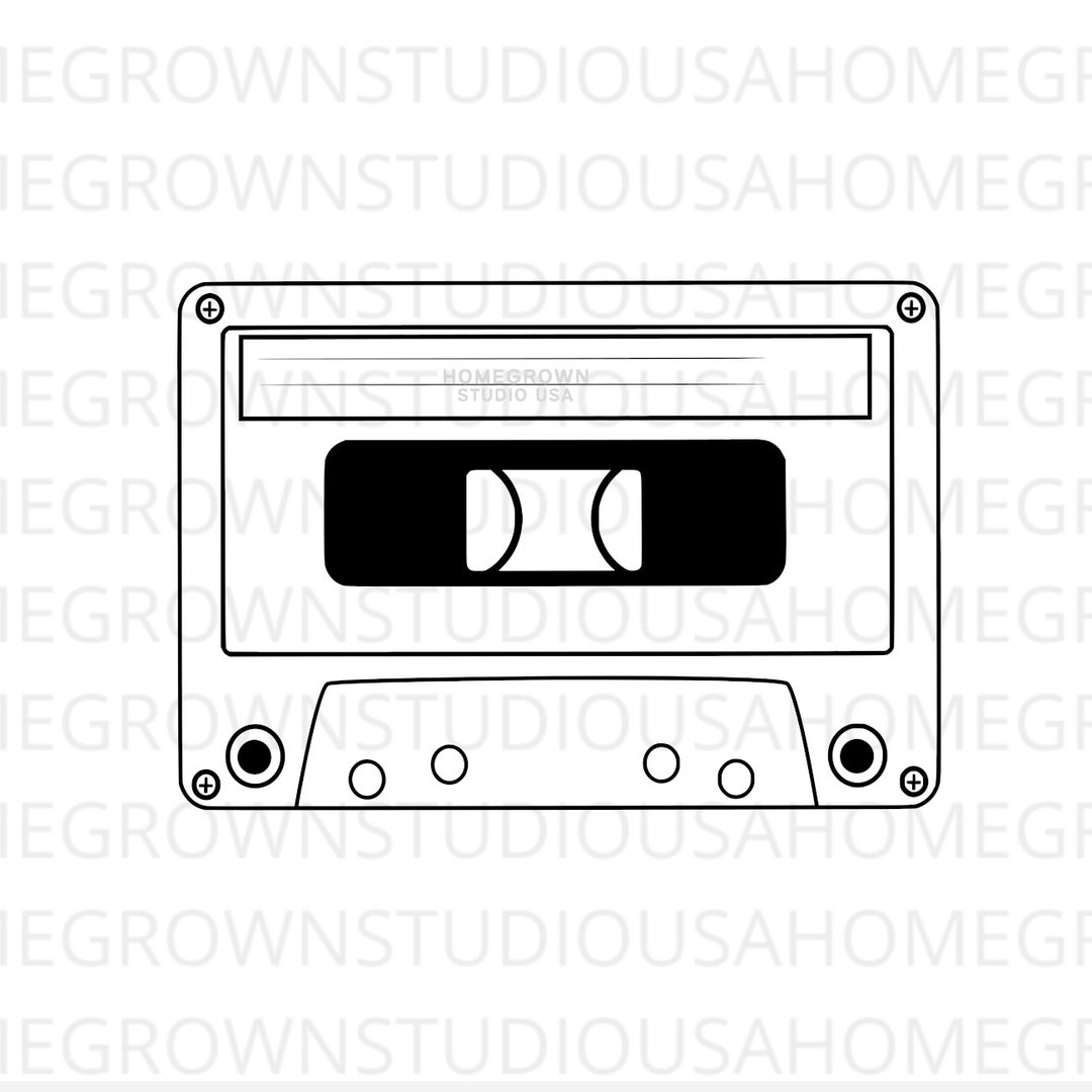 Cassette Tape Svg, Audio Cassette Clipart, Vintage Retro, Commercial