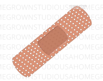 Curita SVG, Vendaje médico Svg, Clipart de primeros auxilios, Dxf, Svg, Eps Png Jpg, Descarga instantánea para Cricut Glowforge, Silhouette