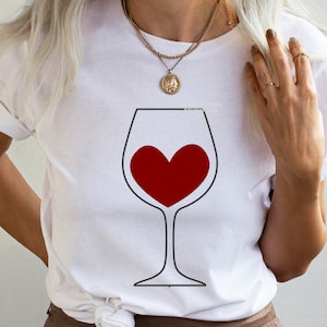 Red Wine Glass Svg, Red Wine Heart Svg, Wine Lover, Glass of Wine, Svg, Dxf, Eps Png jpg, Télécharger Fichiers pour Cricut, Silhouette, Glowforge