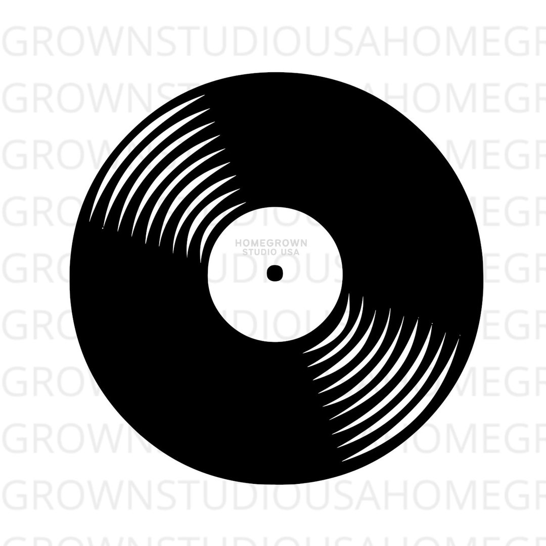 Black And White Vinyl Record SVG Clipart, Vinyl Music Image Digital  Download, 12 Inch Record Eps Png Dxf Printable, Record Vinyl Vector File