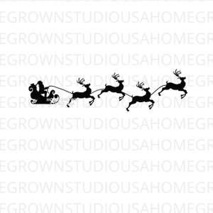 Weihnachtsmann Schlitten und Rentier Svg, Santa Clause Svg, Weihnachten Clipart, Svg, Dxf, Eps Png Jpg, Sofort Download, Cricut Silhouette, Glowforge