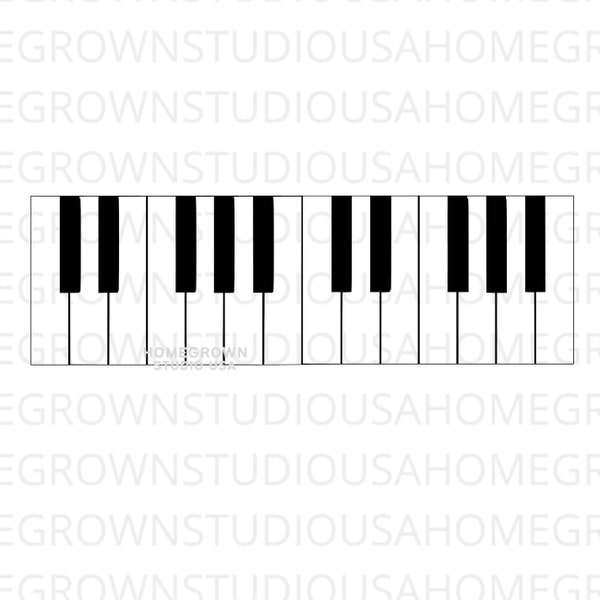 Piano Keys Svg, Piano Keyboard Svg, Music Clipart Files, Commercial Use, Svg, Dxf, Eps Png Jpg, Instant Download for Cricut or Silhouette