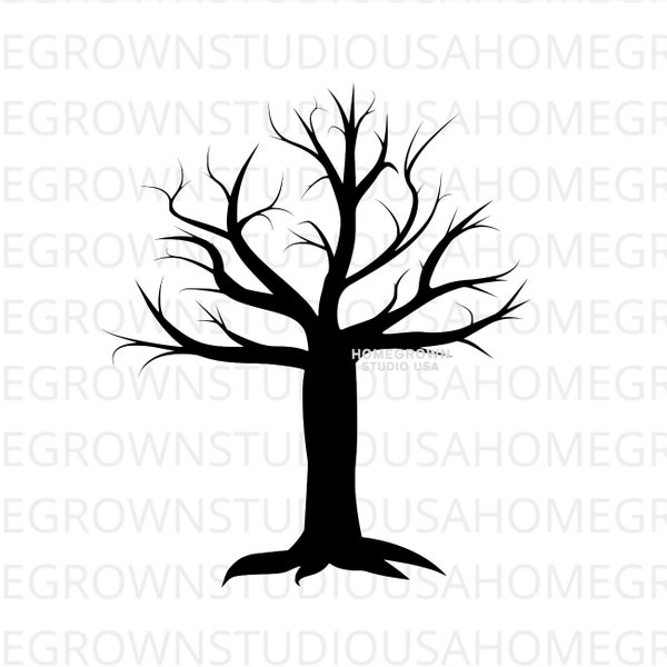 Tree Svg, Bare Tree No Leaves Svg, Tree Clipart, Commercial Use, Svg, Dxf, Eps Png Jpg, Instant Download for Cricut, Silhouette, Glowforge