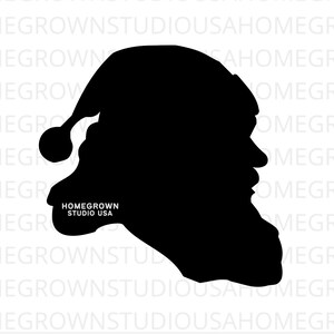 Santa Silhouette Svg, Papai Noel Face Clipart, Christmas Clipart, Svg, Dxf, Eps Png Jpg, Download Instantâneo, Cricut Silhouette, Glowforge