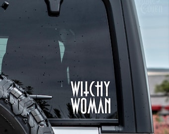 Witchy Woman Decal, Wiccan Sticker, Witch Decor, Spooky Babe, Goth Decal, Decals For Cars
